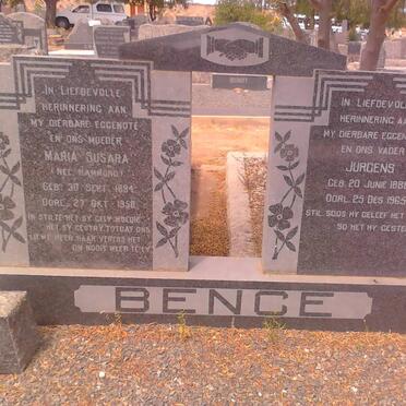 BENCE Jurgens 1888-1965 &amp; Maria Susara HAMMOND 1894-1958