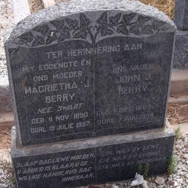 BERRY John J. 1885-1958 &amp; Magrietha J. SWART 1890-1957