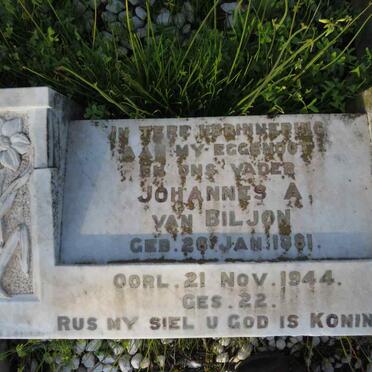 BILJON Johannes A., van 1881-1944