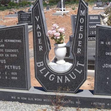 BLIGNAULT Philippus Petrus 1926-1998 &amp; Johanna Jacoba 1927-1999