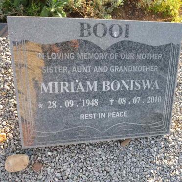 BOOI Miriam Boniswa 1948-2010