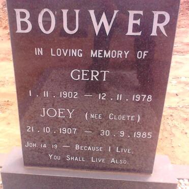 BOUWER Gert 1902-1978 &amp; Joey CLOETE 1907-1985