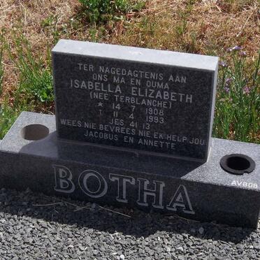 BOTHA Isabella Elizabeth nee TERBLANCHE 1908-1993