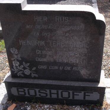 BOSHOFF Hendrik Terblanche 1891-1961
