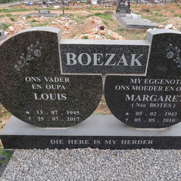 BOEZAK Louis 1945-2017 & Margaret BOTES 1943-2010