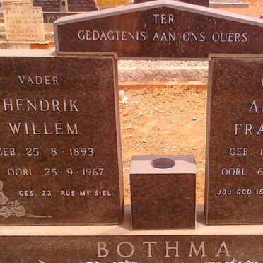 BOTHMA Hendrik Willem 1893-1967 &amp; Aletta Francina 1894-1972