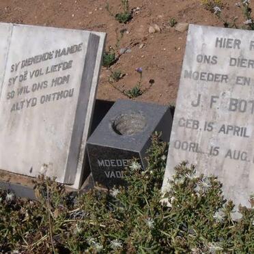 BOTHA H. 1875-1953 &amp; J.F. 1883-1974