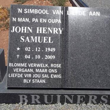 BRUINERS John Henry Samuel 1949-2009