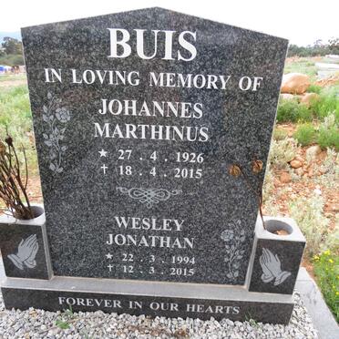 BUIS Johannes Marthinus 1926-2015 :: BUIS Wesley Jonathan 1994-2015
