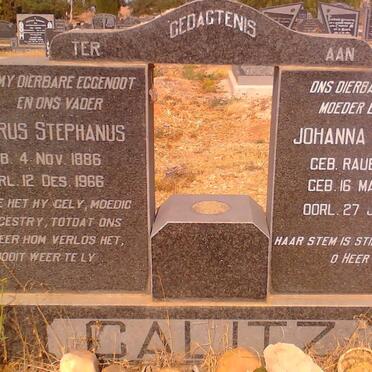 CALITZ Petrus Stephanus 1886-1966 &amp; Johanna Elizabeth RAUBENHEIMER 1900-1987