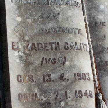 CALITZ Elizabeth nee VOS 1903-1946