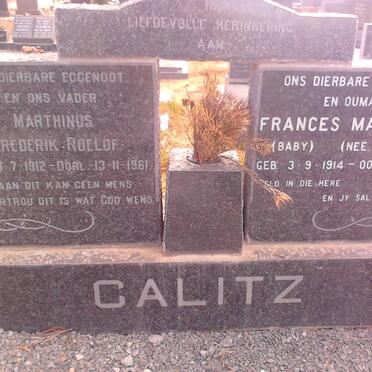 CALITZ Marthinus Frederik Roelof 1912-1961 &amp; Frances Margaretha GRUNDLINGH 1914-1998