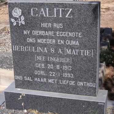 CALITZ Herculina S.A. nee UNGERER 1912-1993