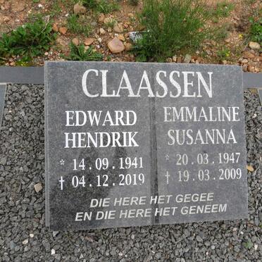 CLAASSEN Edward Hendrik 1941-2019 & Emmaline Susanna 1947-2009