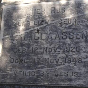 CLAASSEN Abraham Jacobus  1920-1949