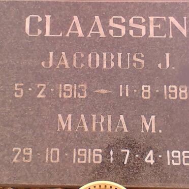 CLAASSEN Jacobus J. 1913-1984 &amp; Maria M. 1916-1988