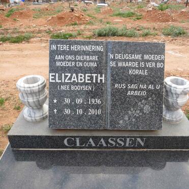 CLAASSEN Elizabeth nee BOOYSEN 1936-2010