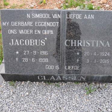 CLAASSEN Jacobus 1916-1998 & Christina J. 1924-2015