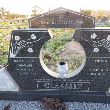 CLAASSEN Jacob Johannes 1933-1990 & Delia 1937-2018