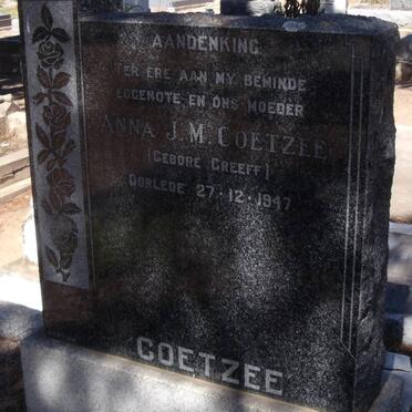 COETZEE Anna J.M. nee GREEFF -1947