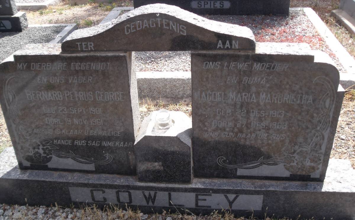 COWLEY Bernard Petrus George 1901-1961 &amp; Macoel Marie Margrietha 1913-1963