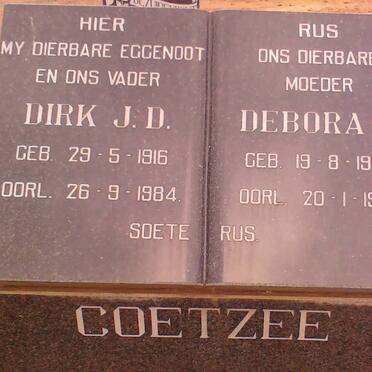 COETZEE Dirk J.D. 1916-1984 &amp; Debora M. 1937-1985