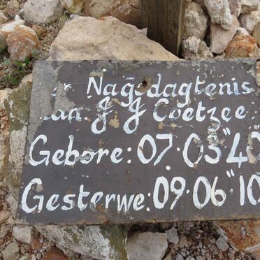 COETZEE J.J. 1940-2010