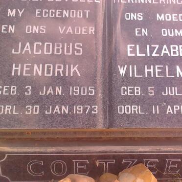 COETZEE Jacobus Hendrik 1905-1973 &amp; Elizabeth Wilhelmina 1907-199?