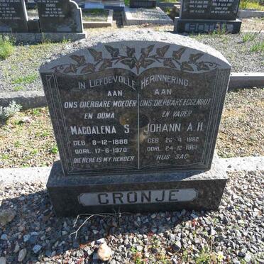 CRONJE Johann A.H. 1882-1961 & Magdalena S. 1888-1970