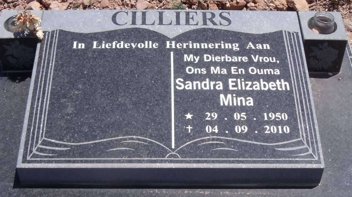 CILLIERS Sandra Elizabeth Mina 1950-2010
