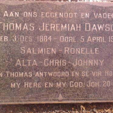 DAWSON Thomas Jeremiah 1884-1962