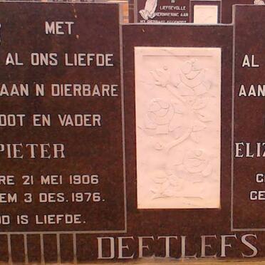 DEETLEFS Pieter 1906-1976 &amp; Elizabeth Johanna 1907-1986
