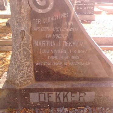 DEKKER Martha J. nee VIVIERS 1897-1963