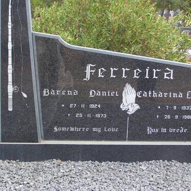 FERREIRA Barend Daniel 1924-1973 &amp; Catharina Louise 1932-1981