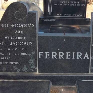 FERREIRA Jan Jacobus 1911-1993 &amp; Anna Elizabeth MEYER 1914-1991