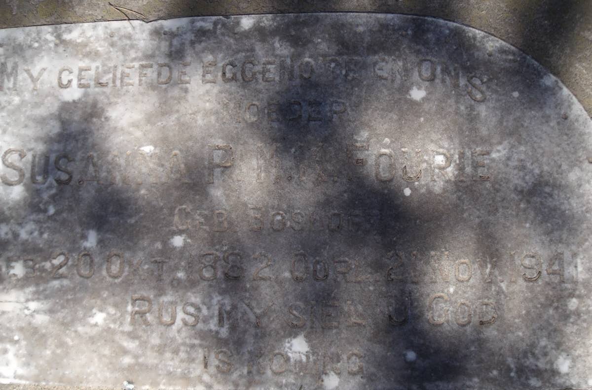 FOURIE Susanna P.M.? nee BOSHOFF 1882-1941