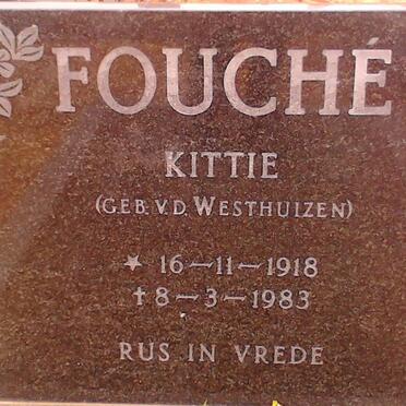 FOUCHE Kittie nee VAN DER WESTHUIZEN 1918-1983