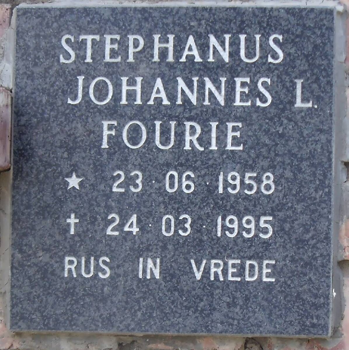 FOURIE Stephanus Johannes L. 1958-1995