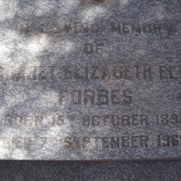 FORBES Margaret Elizabeth Elinor 1892-1969