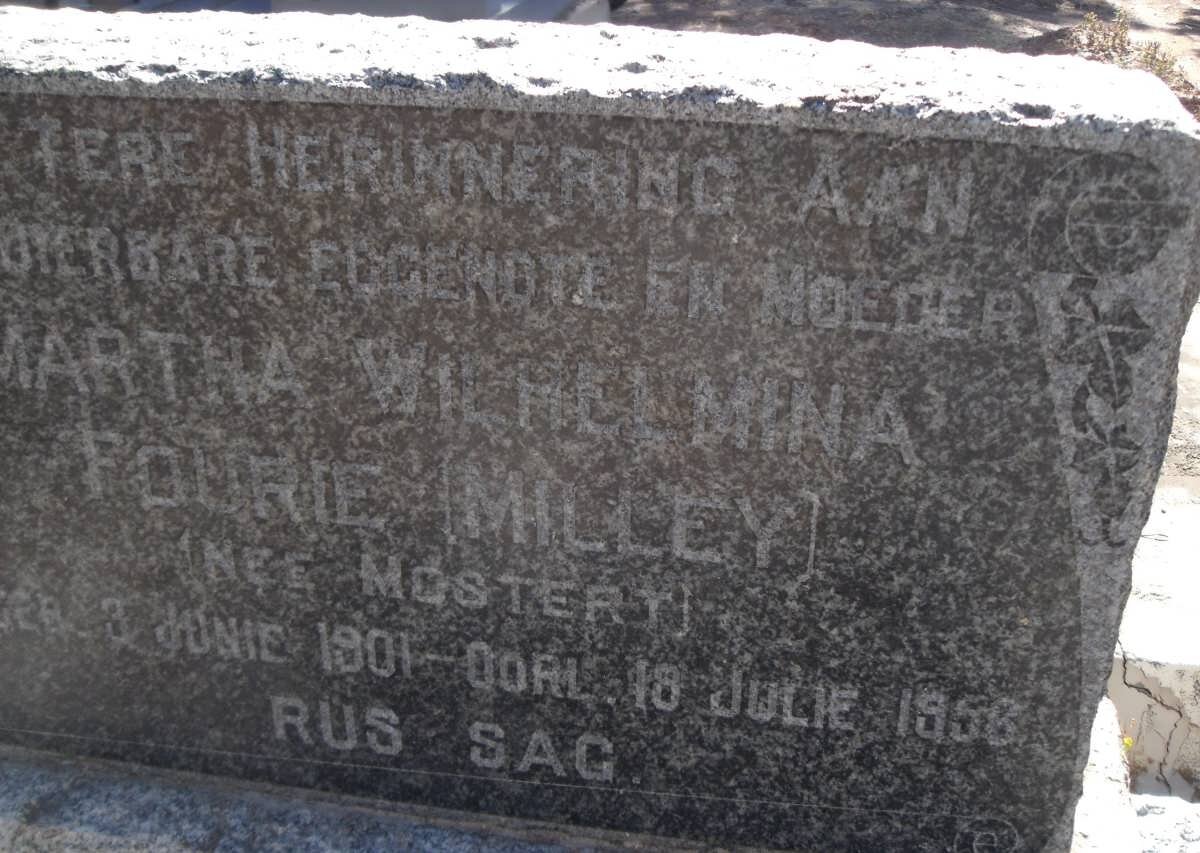 FOURIE Martha Wilhelmina nee MOSTERT 1901-1956