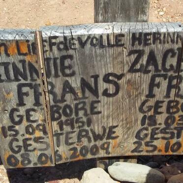 FRANS Zachrias 1935-2009 :: FRANS Minnie 1951-2009