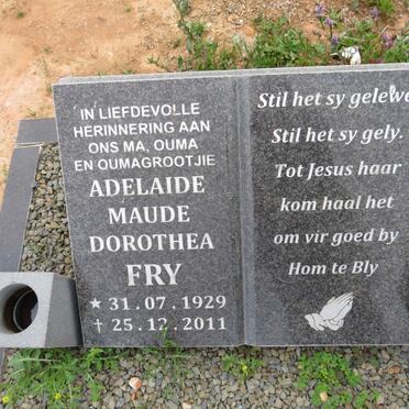 FRY Adelaide Maude Dorothea 1929-2011