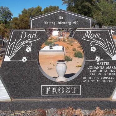 FROST Mattie Johanna Maria 1930-1988