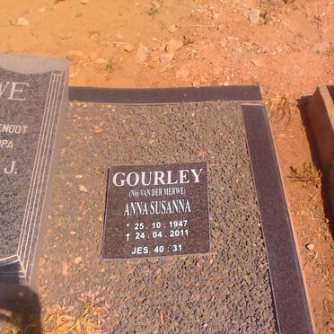 GOURLEY Anna Susanna nee VAN DER MERWE 1947-2011