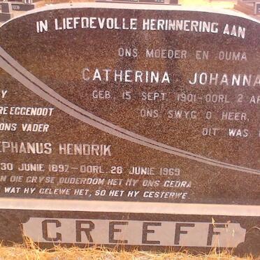 GREEFF Stephanus Hendrik 1897-1969 &amp; Catherina Johanna W. 1901-1989