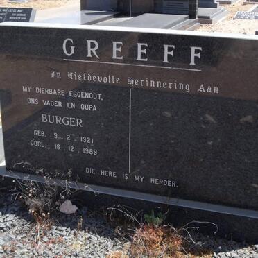 GREEFF Burger 1921-1989