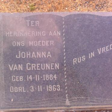 GREUNEN Johanna, van 1884-1963