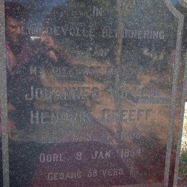 GREEFF Johannes Willem Hendrik 1887-1963 &amp; I.E.M. FOURIE 1887-1963