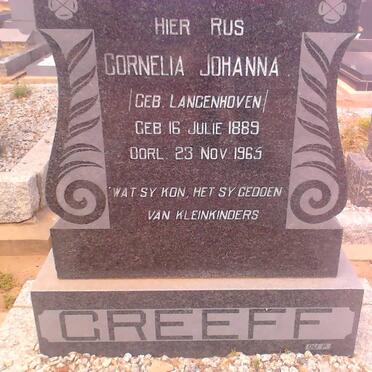 GREEFF Cornelia Johanna nee LANGENHOVEN 1889-1965