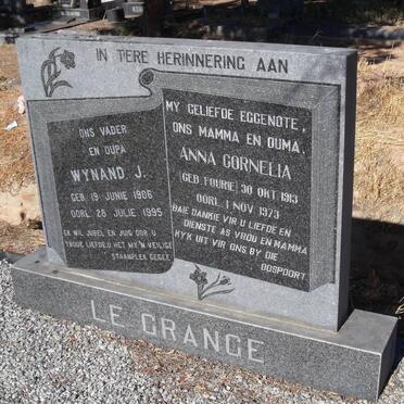 GRANGE Wynand J., le 1906-1995 &amp; Anna Cornelia FOURIE 1913-1973